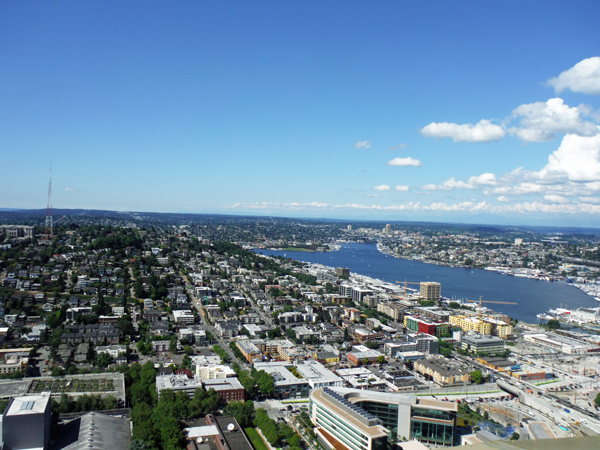 view from the top of the Space Needle